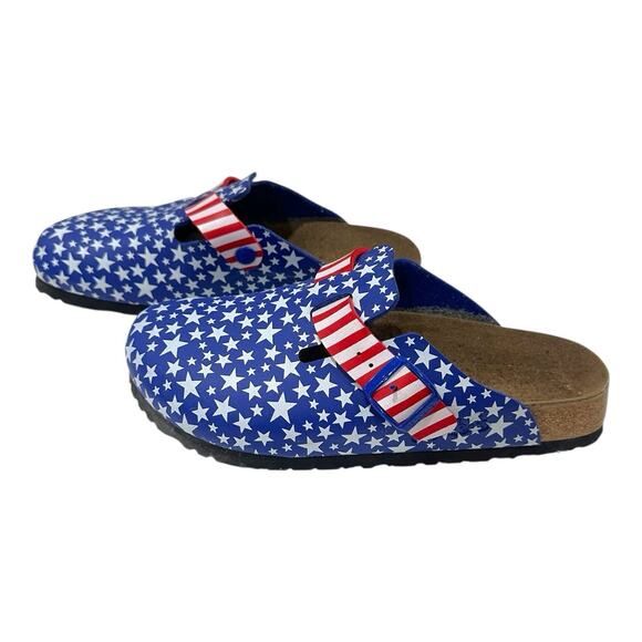 Birki’s Birkenstock size 39 Stars & Stripes American Flag Boston Clogs M=6 L=9 - Picture 1 of 5